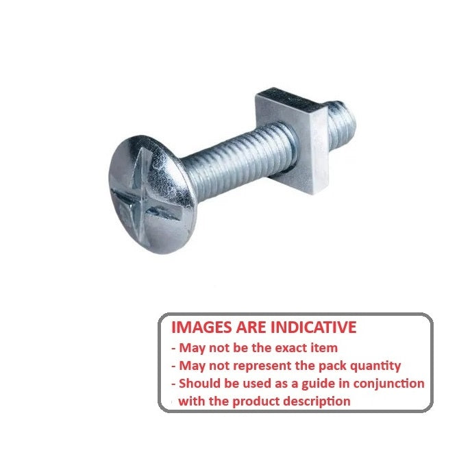 1056669 | SC048W-006-RB-CZ (10 Pcs) --- Roof Bolt Screws - 3/16-24 BSW - 4.76mm - 6.4 mm - Zinc Plated Steel Screw
