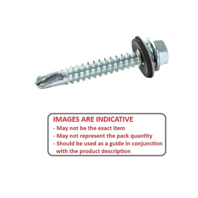 1069453 | SD064-038-HW-CZ (100 Pcs) --- Self Drilling Screws - 1/4-14 - 6.35mm - 38.1 mm - 100 Hex Washer Head - Steel Zinc Plated Screw