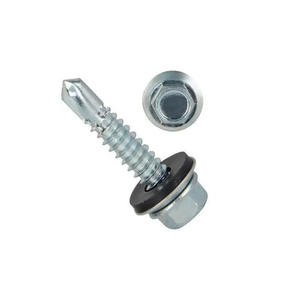 1069453 | SD064-038-HW-CZ (100 Pcs) --- Self Drilling Screws - 1/4-14 - 6.35mm - 38.1 mm - 100 Hex Washer Head - Steel Zinc Plated Screw