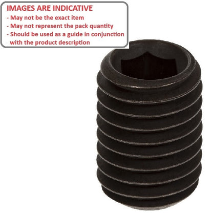 1051655 | SS040M-0050-AS-FT (5 Pcs) --- Flat Tip DIN913 Socket Set Screws - M4 - 4x0.7mm - 5 mm - Standard Cup Point Alloy Steel - Carbon Steel - Hardened Screw