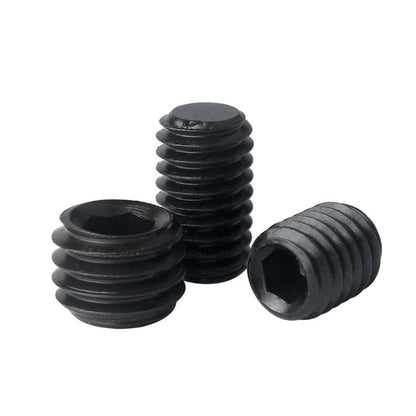1051655 | SS040M-0050-AS-FT (5 Pcs) --- Flat Tip DIN913 Socket Set Screws - M4 - 4x0.7mm - 5 mm - Standard Cup Point Alloy Steel - Carbon Steel - Hardened Screw