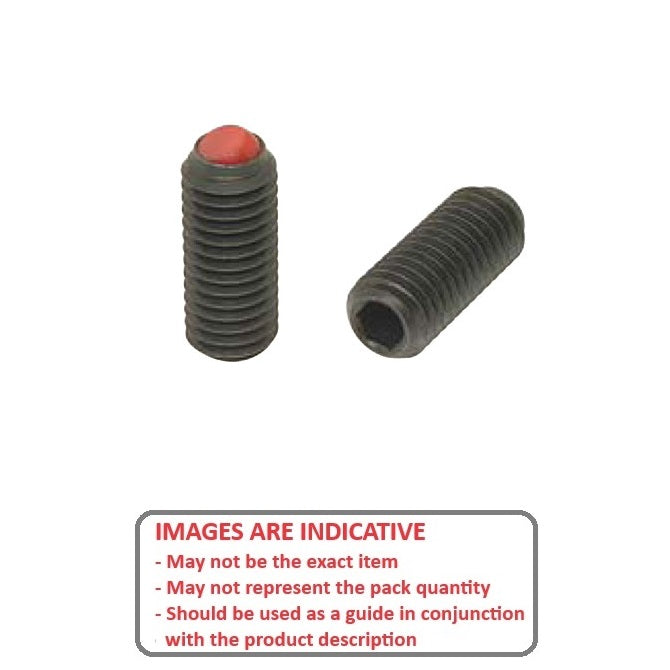 1079485 | SS080M-0099-CS-PO-FB --- Flat Tip Aligning Socket Set Screws - M8 - 8x1.25mm - 9.9 mm - Aligning Flat Tip - Carbon Steel with Polyacetal tip Screw