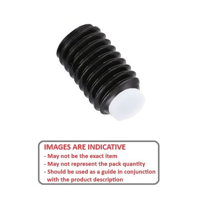 1080106 | SS080M-0120-AS-AT --- Acetal Tipped Socket Set Screws - M8 - 8x1.25mm - 12 mm Alloy Steel - Carbon Steel Screw