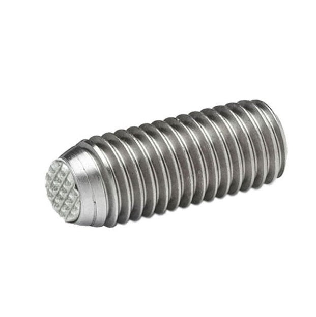 Diamond Knurled Tip Socket Set Screws - M8 - 8x1.25mm - 19.5 mm   - 304 Stainless Steel with 440C Stainless HRC 50-55 tip