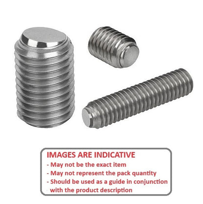 1079846 | SS080M-0110-S4-S440-FB --- Flat Tip Aligning Socket Set Screws - M8 - 8x1.25mm - 11 mm - Aligning Flat Tip - 304 Stainless Steel with 440C Stainless HRC 50-55 tip Screw