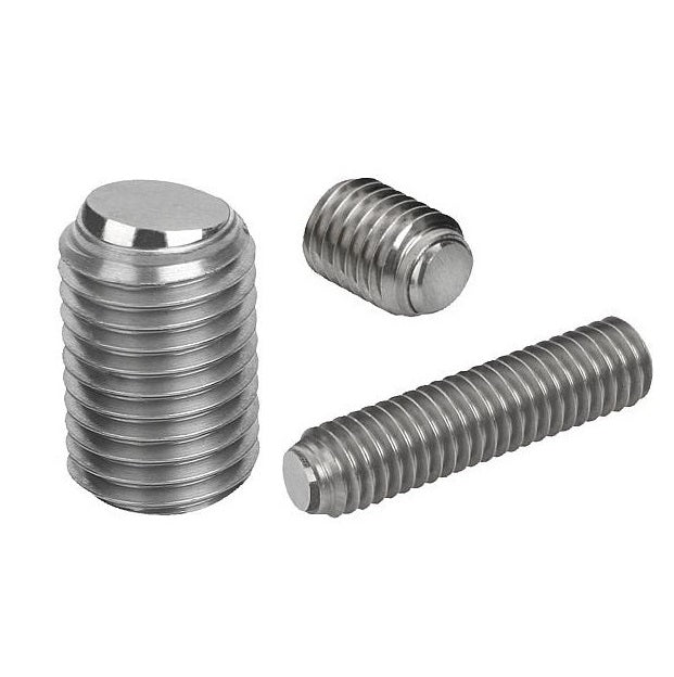 Flat Tip Aligning Socket Set Screws - M8 - 8x1.25mm - 11.4 mm - Aligning Flat Tip  - 304 Stainless Steel with 440C Stainless HRC 50-55 tip