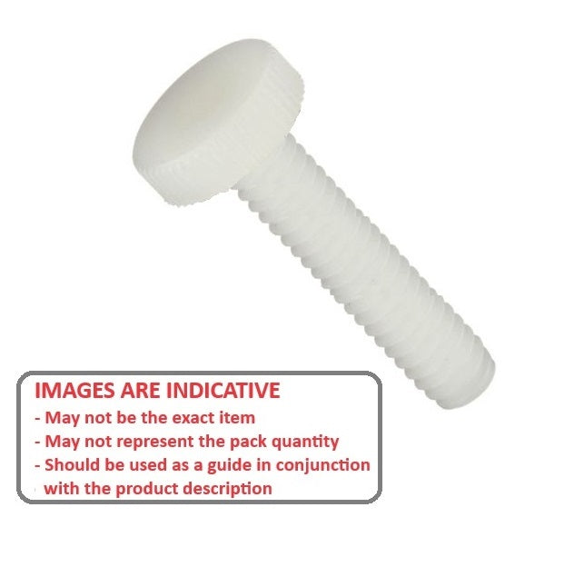 1055498 | THS035C-013-K-NY (Each) --- Thumb Screws - 6-32 UNC - 3.5mm - 12.7x15.88 mm Knurled - NYLATRON GS PA66 + MoS2 Screw