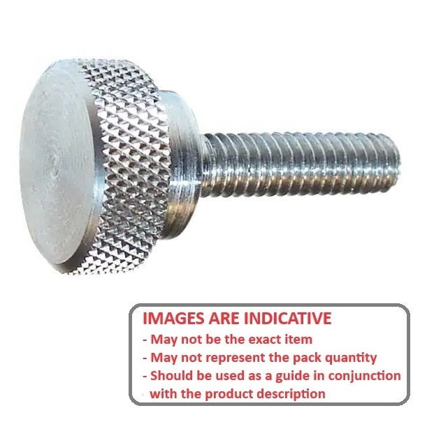1061107 | THS050M-010-K-3-SHL --- Thumb Screws - M5 - 5x0.8mm - 10x21.5 mm Shoulder - Stainless Steel 303/304 Similar to A2, 18-8 HRB80 Screw
