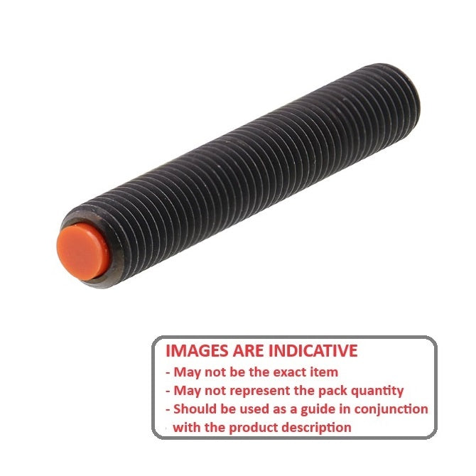 1080128 | SS080M-0120-AS-UT --- Urethane Tipped Socket Set Screws - M8 - 8x1.25mm - 12 mm Alloy Steel - Black Oxide Steel with Chrome Steel tip Screw