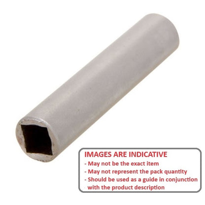 1092591 | SLQ-0953-1746-06350-H (Each) --- Square Hole Sleeves - 9.525x17.463x63.5 mm Plain - Pre-Hardened Steel Sleeve