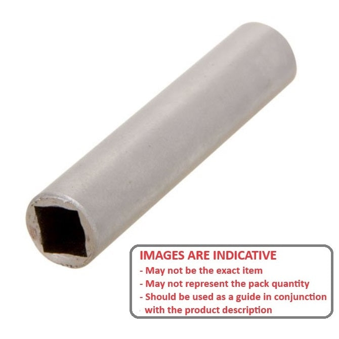 1092292 | SLQ-0953-1546-06350 (Each) --- Square Hole Sleeves - 9.525x15.461x63.5 mm Plain - Carbon Steel 11L17 Sleeve