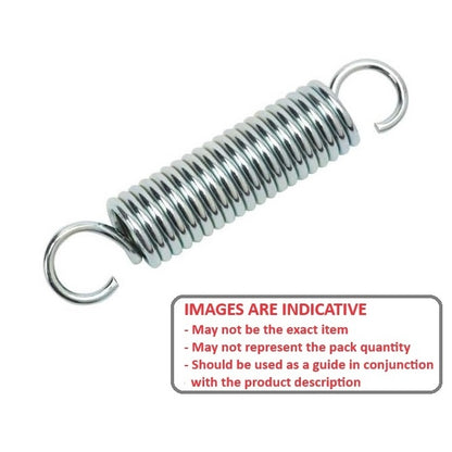 1045063 | ES-0300-0100-05-M (5 Pcs) --- Extension Springs - 3x10x0.5 mm Music Wire - Steel Spring