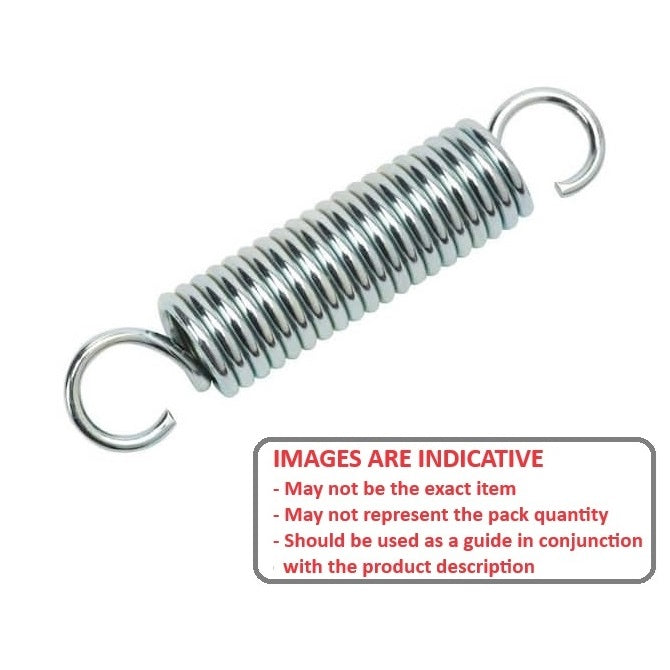1081533 | ES-0800-0300-10-M (5 Pcs) --- Extension Springs - 8x30x1 mm Music Wire - Steel Spring