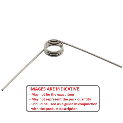 1068398 | TS-060L-600-060-090-S4 (100 Pcs) --- Torsion Springs - 6x60x0.6 mm Left Hand Wound - Stainless Steel 304 Similar to A2, 18-8 HRB80 Spring