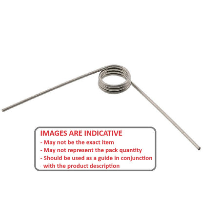 1068403 | TS-060R-600-080-135-S4 (5 Pcs) --- Torsion Springs - 6x60x0.8 mm Right Hand Wound - Stainless Steel 304 Similar to A2, 18-8 HRB80 Spring