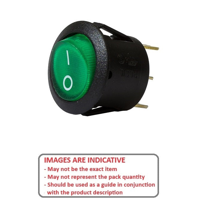 1036017 | SW-020-G (2 Pcs) --- Rocker Switches - Colour Green 20 - 12V/20 Amp