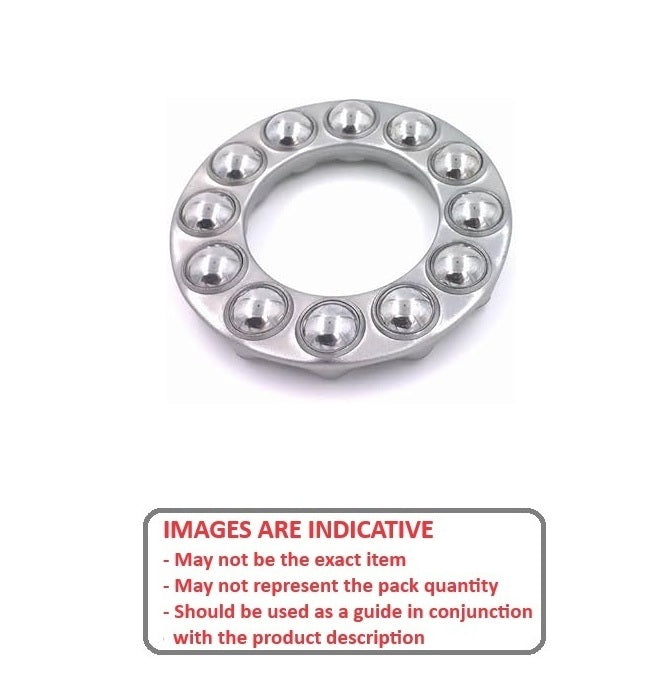 1134013 | T-0250-0410-FCG-S440 (Each) --- Thrust Bearings - 25x41x4.762 mm / 3.18 mm Ball - Nylon and Stainless AISI 440C Bearing