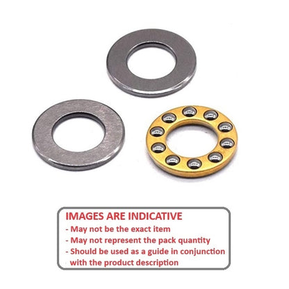 1061277 | T-0050-0110-F-BR (20 Pcs) --- Thrust Ball Bearings - 5x11x4.5 mm / 5 mm Flat - Chrome Steel