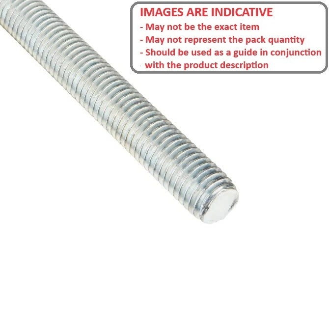 1075393 | AT064W-0914-MZ (Each) --- Allthread Threaded Rod - 1/4-20 BSW - 6.35mm - 1.270 mm / 20 TPI 914.4 mm - Zinc Plated Mild Steel