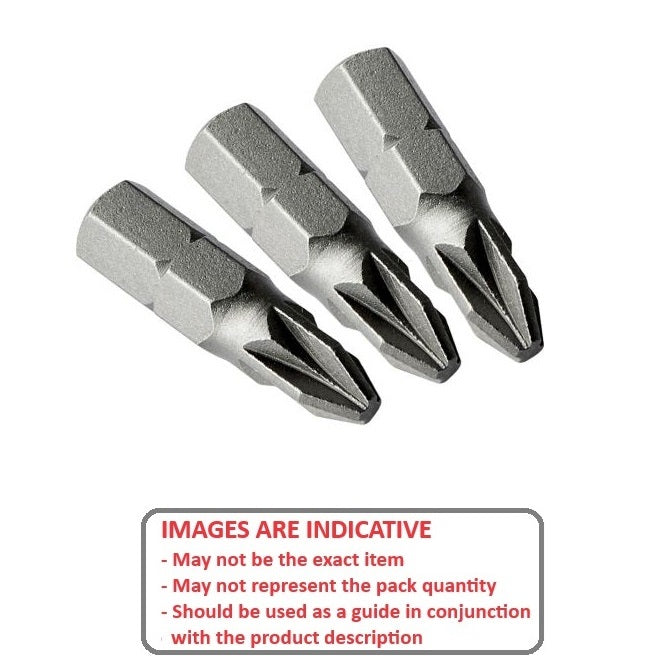 1223631 | GFB13C (3 Pcs) --- Power Bits Tools - End Type Pozidrive Size 2 50 mm