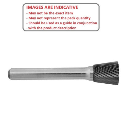 1225086 | GAR71012RS --- Rotary Files Tools - Type Inverted Cone - 10 deg - 6.35 - 7.938 Double Cut - Carbon Steel File