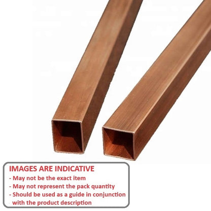 1048680 | 4T-0032-0025-0300-COP --- Square Tube - 3.18x2.46x300 mm - Copper