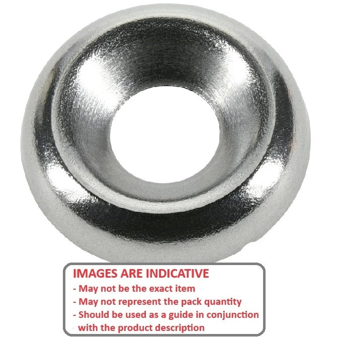 1043296 | W0028-CU-010-021-BNP (1000 Pcs) --- Cup Washers - 2.845x9.5x2.1 mm - Brass Nickel Plated Washer