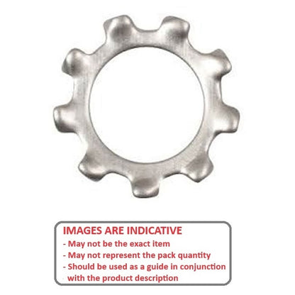1041888 | W0025-LE-006-004-S4 (50 Pcs) --- Lock Washers - 2.5x6.4x0.4 mm External Tooth Washer