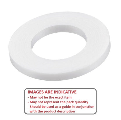 1043260 | W0028-F-006-008-NY (20 Pcs) --- Flat Washers - 2.85x6.35x0.8 mm Commercial - Nylon Polyamide 6/6 Natural Washer