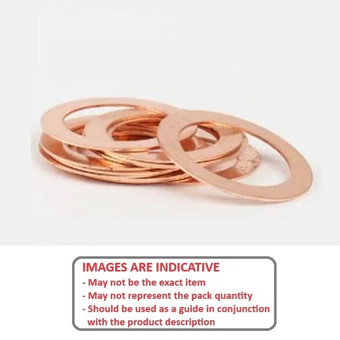 1077214 | W0064-FP-010-0114-COP (Pack of 10)  --- Flat Washers - 6.35x9.525x1.143 mm Precision Shim - Copper 110 Washer