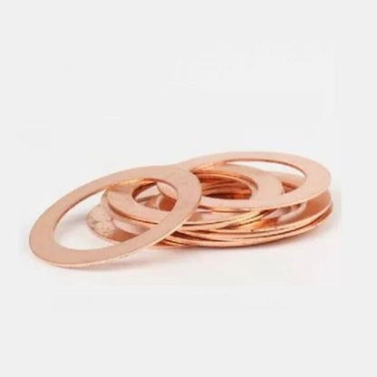 1070689 | W0064-FP-010-0025-COP (10 Pcs) --- Flat Washers - 6.35x9.525x0.254 mm Precision Shim - Copper 110 Washer