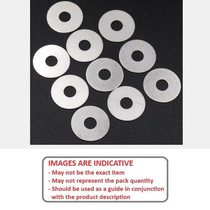 1118049 | W0159-FP-025-0013-PT (Pack of 25)  --- Flat Washers - 15.88x25.4x0.13 mm Commercial - PTFE Plastic Washer