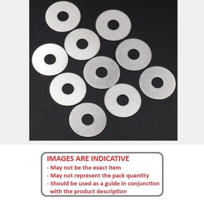 1077181 | W0064-FP-010-0025-PT (Pack of 25)  --- Flat Washers - 6.35x9.53x0.25 mm Commercial - PTFE Plastic Washer