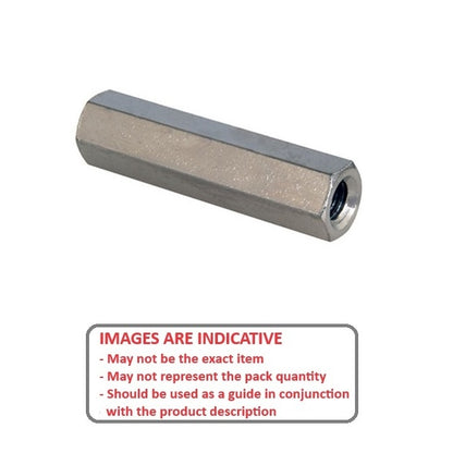 1045879 | SHX-T-030M-025-006-S3 (2 Pcs) --- Threaded Spacers - M3 - 3x0.5mm - 25x5.5 mm Hex - Stainless Steel 303/304 Similar to A2, 18-8 HRB80 Spacer