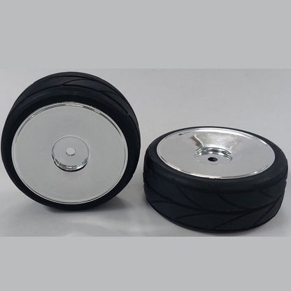 1051096 | WH-XR-063-26-A-BS-SOL (2 Pcs) --- RC Car Wheels Hobby - Rim Colour Bright Silver Solid - Black Tenth Scale - Plastic Wheel