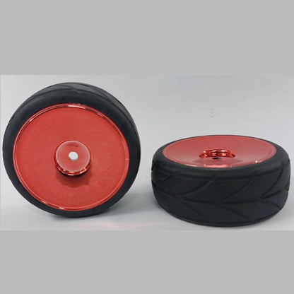 1059803 | WH-XR-063-26-CR-SOL (2 Pcs) --- RC Car Wheels Hobby - Rim Colour Chrome Red Solid - Black Tenth Scale - Plastic Wheel