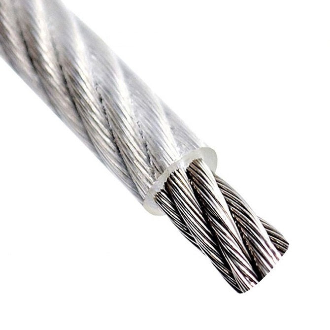 Cable Cable and Accessories - 3.18x1.588 mm - 217.7 kg Miniature - Red Vinyl over Galvanized Steel