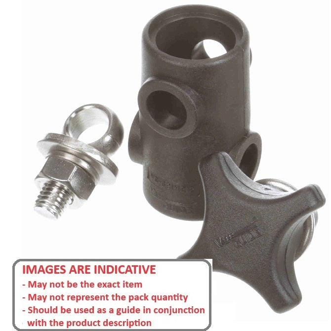 1102916 | VG7RS --- Single Knob and Nut Cross Blocks - 12.70 x 12.70 93.98x58.674 mm - Plastic Cross Block