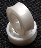 Yoyo Bearings - Type Concave Bearing 6.35 x 12.7 x 4.8 mm - Open Bearing - U-Groove - Zirconia Ceramic - Offwhite 